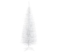 HOMCOM 5ft Christmas Tree Easy Assembly Artificial Pine Tree - White, White
