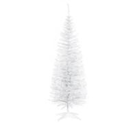 HOMCOM 5ft Unlit Artificial Christmas Tree Pencil Slim Xmas Tree White | Solid Stand, Realistic Branches