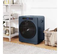 HOMCOM 5kg Vented Tumble Dryer, 1000W Compact Freestanding Front Tumble Dryer with Stainless Steel Tub, Timer, 6 Heat Settings, Small Portable Clothes Drying Machine, Blue