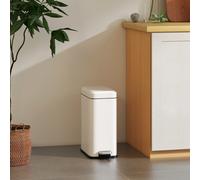 HOMCOM 5L Steel Waste Pedal Bin - White, White