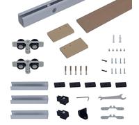 HOMCOM 6.5FT/2000mm Modern Sliding Barn Door Closet Hardware Track Kit Aluminium Track System Unit for Single Wooden Door