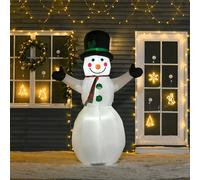 HOMCOM 6.5ft Inflatable Snowman Xmas Airblown Holiday Decoration Lawn Yard in White HOMCOM White
