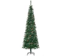 Homcom 6.5Ft Pencil Artificial Christmas Tree Holiday Decoration 556 Tips In Green Green