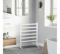 HOMCOM Electric Towel Warmer, 6 Bar Aluminum Heated Towel Rail, Wall Mounted & Free Standing Towel Drying Rack for Bathroom, Plug-in, Silver