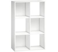 HOMCOM 6-Cube Bookcase Storage Shelf White 60 x 30 x 93 cm