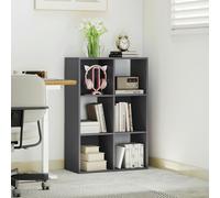 Homcom 6-Cube Bookshelf, Display Shelving Unit For Home Office In Grey Grey One Size