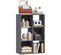 Homcom 6-Cube Bookshelf, Display Shelving Unit For Home Office In Grey Grey