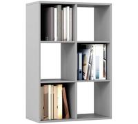 Homcom 6-Cube Bookshelf, Display Shelving Unit For Home Office, Light Grey