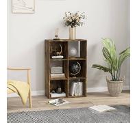 HOMCOM 6-Cube Bookshelf, Display Shelving Unit for Home Office, Rustic Brown HOMCOM Brown
