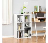HOMCOM Storage Bookcase 6 Cube Organiser Shelves White, White