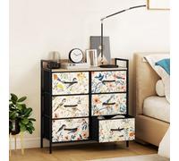 Homcom 6-Drawer Chest Of Drawers, Fabric Dresser, White