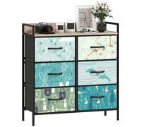 HOMCOM "Exquisite patterned drawer panels;","Drawers can be removed and folded;","Wood-effect top for handy display space;" - White - 79W x 29D x 85H cm