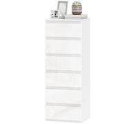 Homcom 6-Drawer Chest Of Drawers For Bedroom, High Gloss White White