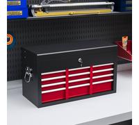 Homcom 6 Drawer Tool Chest, Lockable Metal Tool Box With Top Case, Ball Bearing Runners, Portable Toolbox, 600Mm X 260Mm X 340Mm In Red Red