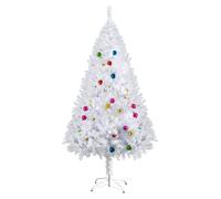 Homcom 6 Foot Artificial Christmas Tree with Metal Stand Decorations Home Seasonal Elegant Faux White