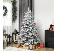 Homcom 6 Ft Artificial Christmas Tree With 1182 Branches, Hinged Xmas Tree