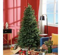 HOMCOM 6 Ft Artificial Christmas Tree with Metal Base, Hinged Branches