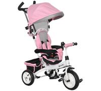 HOMCOM 6 in 1 Baby Trike Kids Tricycle Parent Handle for 1-5 Years Pink