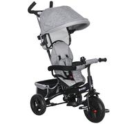 HOMCOM 6 In 1 Kids Trike, Stroller With Parent Handle, Grey, Grey