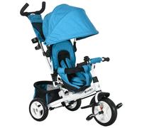 HOMCOM 6 in 1 Kids Trike Push Bike w/ Push Handle, Canopy for 1-5 Years in Blue HOMCOM Blue