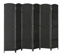 HOMCOM 6 Panel Folding Room Divider, Freestanding Privacy Screen for Living Room, Bedroom and Office, 240 x 170cm, Black