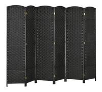 HOMCOM 6 Panel Folding Room Divider, Freestanding Privacy Screen for Living Room, Bedroom and Office, 240 x 170cm, Black