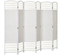 Homcom 6 Panel Folding Room Divider, Freestanding Privacy Screen, White White