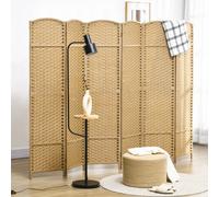 Homcom 6 Panel Folding Room Divider, Privacy Screen, 240 X 170Cm In Natural Natural