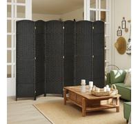 HOMCOM 6 Panel Folding Room Divider, Privacy Screen, 240 x 170cm, Black | Size: Large HOMCOM Black Large