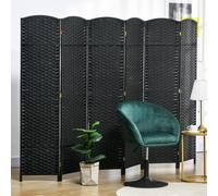 Homcom 6 Panel Folding Room Divider, Privacy Screen, 240 X 170Cm, Black Black