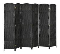 Homcom 6 Panel Folding Room Divider, Privacy Screen, 240 X 170Cm, Black