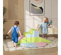 HOMCOM 6 Piece Soft Play Equipmemt for Kids Climb & Crawl in Pink HOMCOM Pink