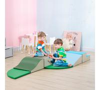 HOMCOM 6 Piece Kids Soft Play Set, Kids Foam Blocks Toys for Climb and Crawl, Indoor Activity Play Set Playground for Toddler 1-3 Years Old, Multicoloured