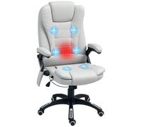 HOMCOM Heated Vibrating Massage Chair with Reclining Function, Light Grey HOMCOM Light Grey
