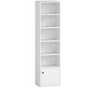 HOMCOM 6-Tier 156 cm Tall Bookcase - White
