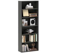 6 Tier Bookshelf, Freestanding Bookcase with Adjustable Shelves, Black HOMCOM Black One Size