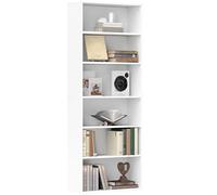 HOMCOM 6 Tier Bookshelf, Freestanding Bookcase with Adjustable Shelves, White