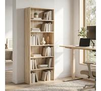 Homcom 6 Tier Bookshelf, Freestanding Bookcase With Adjustable Shelves, Oak