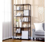 Homcom 6 Tier Storage Shelves, Free Standing Book Shelf For Study, Living Room
