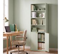Homcom 6-Tier Tall Bookcase With Adjustable Shelf Cabinet, Light Green
