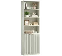 HOMCOM 6-Tier Tall Bookcase with Adjustable Shelf Cabinet, Light Green