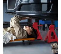 (L) HOMCOM Axle Stands, Adjustable Car Jack Stands, Pack of 2, Red