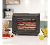 HOMCOM Digital Food Dehydrator with 6 Stainless Steel Tray, 350W Food Dryer Machine with LED Touch Panel, Adjustable Temperature, 48H Timer for Drying Fruit, Meat, Vegetable, Jerky, Pet Treat, Black