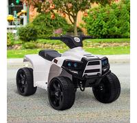 HOMCOM 6V Kids Electric Ride on Car, ATV Toy, Quad Bike with Headlights, Horn, for Toddlers 18-36 Months White