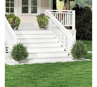 HOMCOM 60 cm Artificial Cypress Tree with Ground Stake, Set of 2, Green