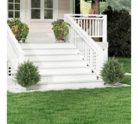 HOMCOM 60 cm Artificial Cypress Tree with Ground Stake, Set of 2, Green HOMCOM Green