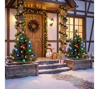 Homcom 60 Cm Prelit Christmas Tree, 2 Packs, 130 Tips, Ground Stakes, Green