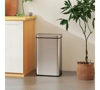 HOMCOM 60 L Kitchen Bin with Fingerprint-Proof Stainless Steel, Silver Tone