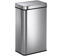 HOMCOM 60 L Sensor Bin with Soft-Close Lid, Automatic Touchless Motion Kitchen Bin with Fingerprint-Proof Stainless Steel for Kitchen Gym Home Office, Silver Tone