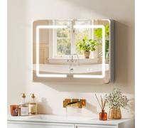 Portland LED Bathroom Mirror Cabinet with Double Sided Mirror 60 x 80cm